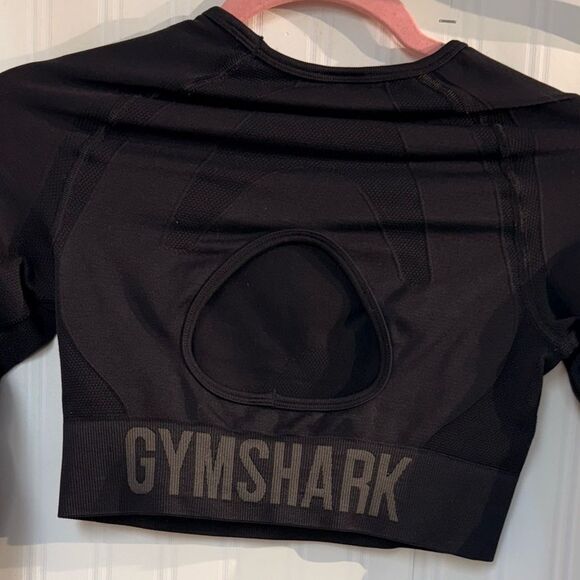 Gymshark Black Long Sleeve Crop Top Sz S - Picture 8 of 8